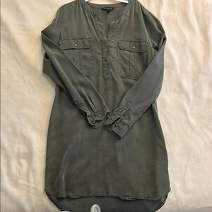 Banana Republic Forest Green Shirt Dress